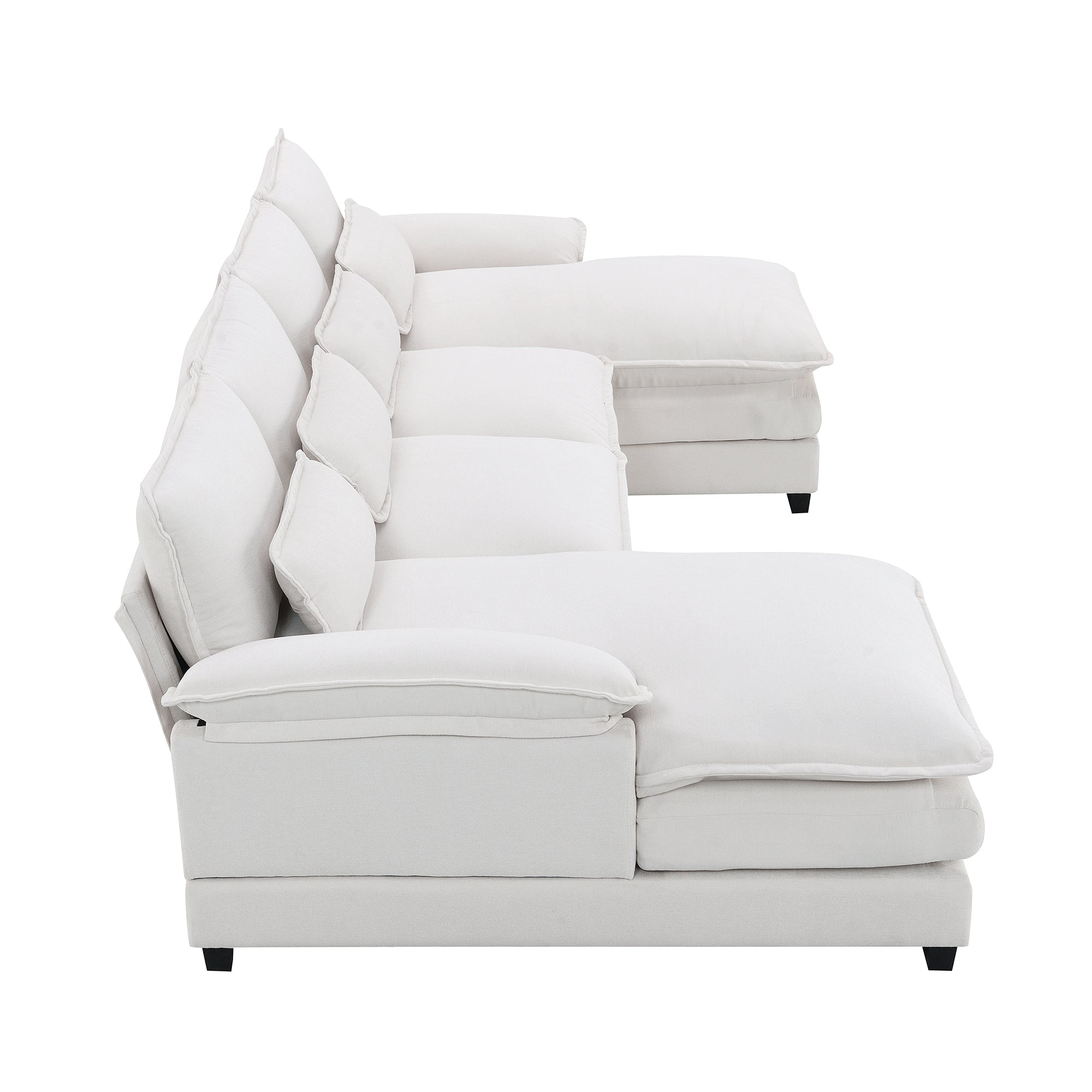 109.8*55.9" Modern U-Shaped Sectional Sofa With Waist Pillows,6-Seat Upholstered Symmetrical Sofa Furniture,Sleeper Sofa