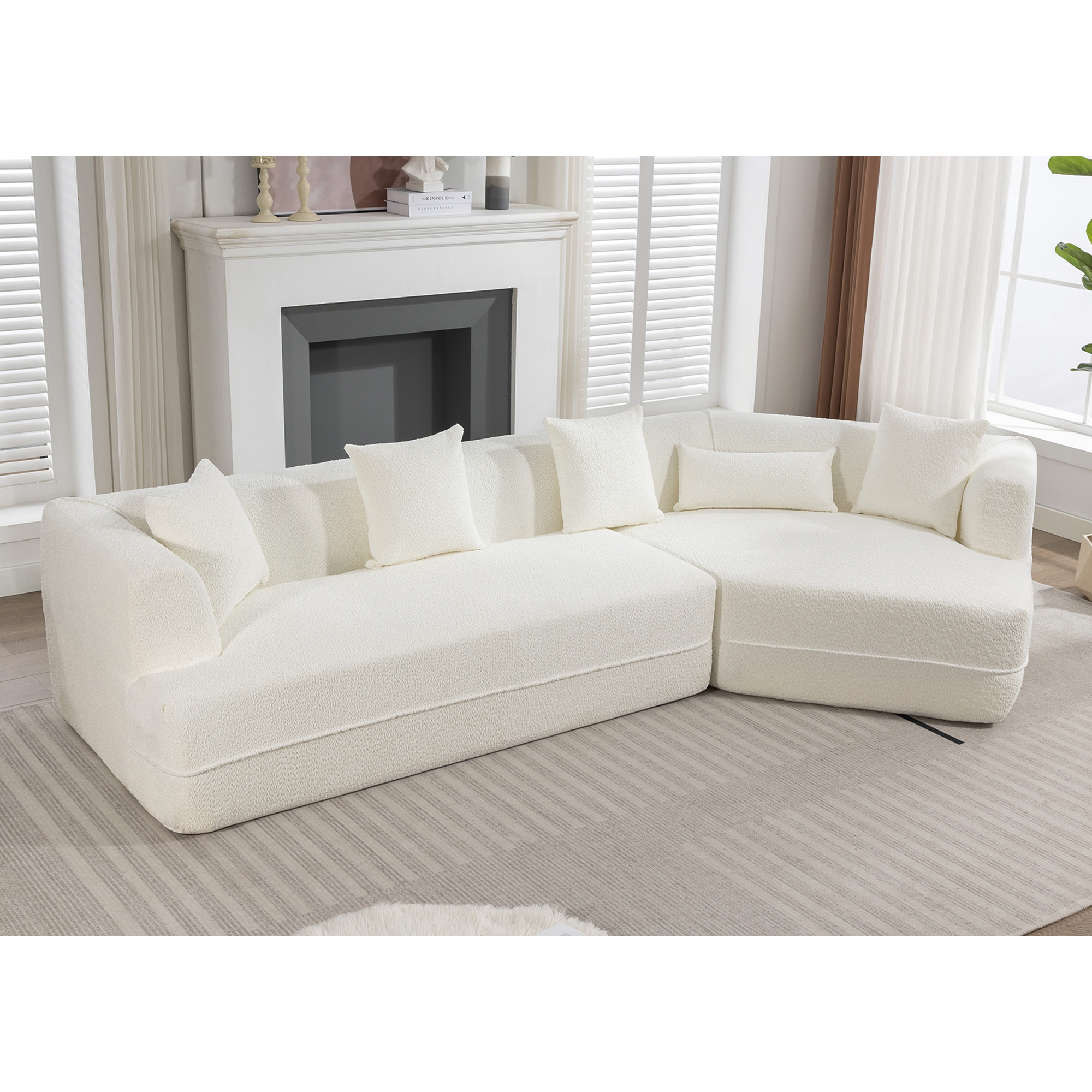 Modular Sofa , Modern Minimalist Style Sofa,  Upholstered ,  Free Combination, Round Fiber Fabric, Anti-Wrinkle Fabric,D
