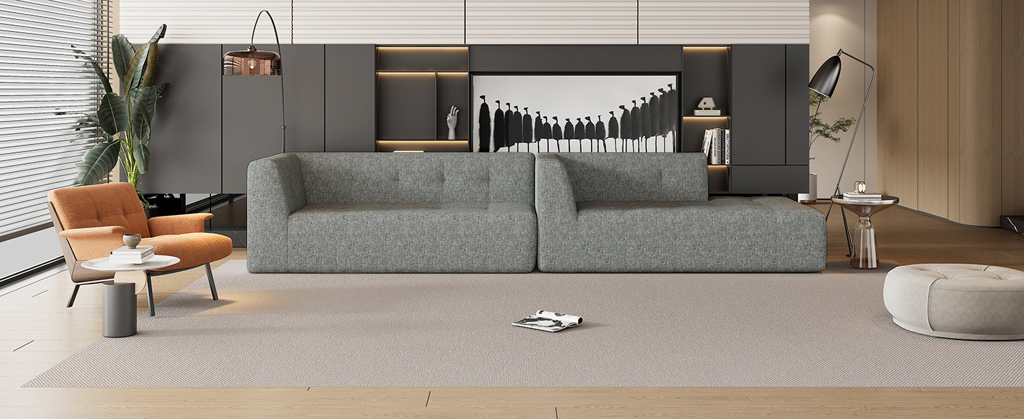 112.2*74" Modular Modular Combination Living Room Sofa Set, Modern Minimalist Sofa, Living Room Upholstered Sofa Bed, Be