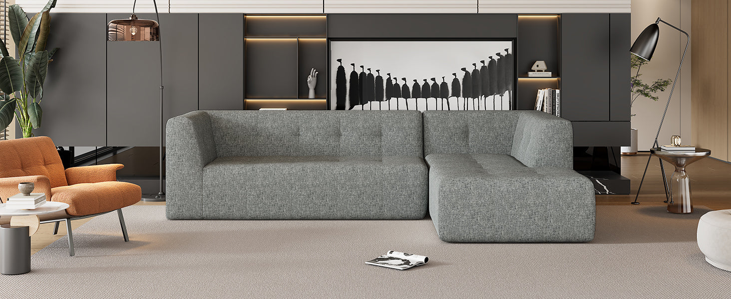 112.2*74" Modular Modular Combination Living Room Sofa Set, Modern Minimalist Sofa, Living Room Upholstered Sofa Bed, Be