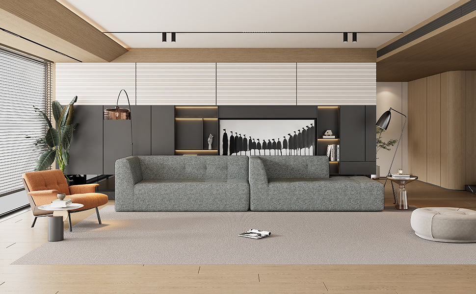 112.2*74" Modular Modular Combination Living Room Sofa Set, Modern Minimalist Sofa, Living Room Upholstered Sofa Bed, Be