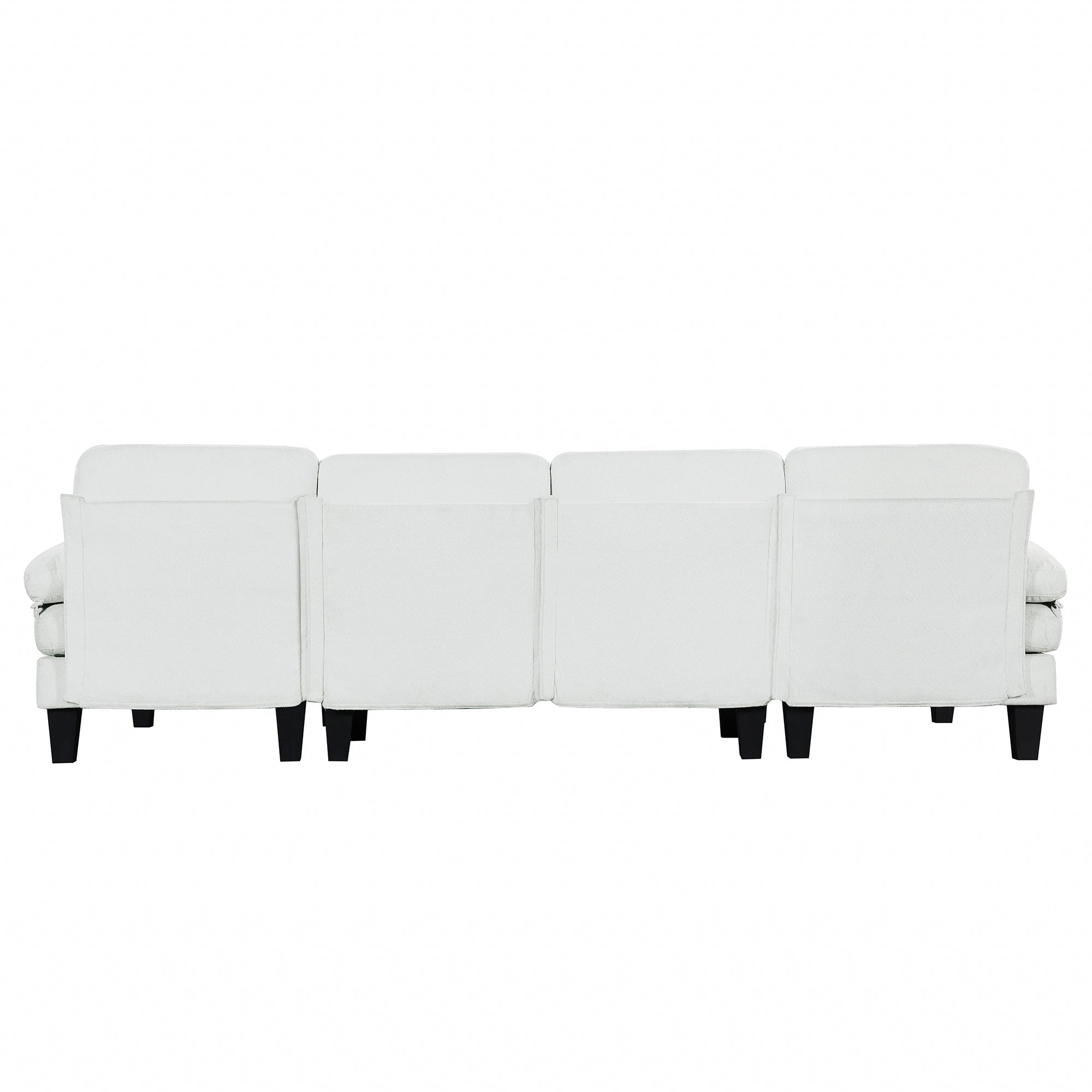 112*56" Granular Velvet Sofa,U-Shaped Couch With Oversized Seat,6-Seat Sofa Bed With Double Chaise,Comfortable and Spaci