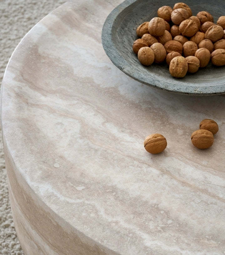Faux MARS Pattern Coffee Tables for Living Room Round Tea Table