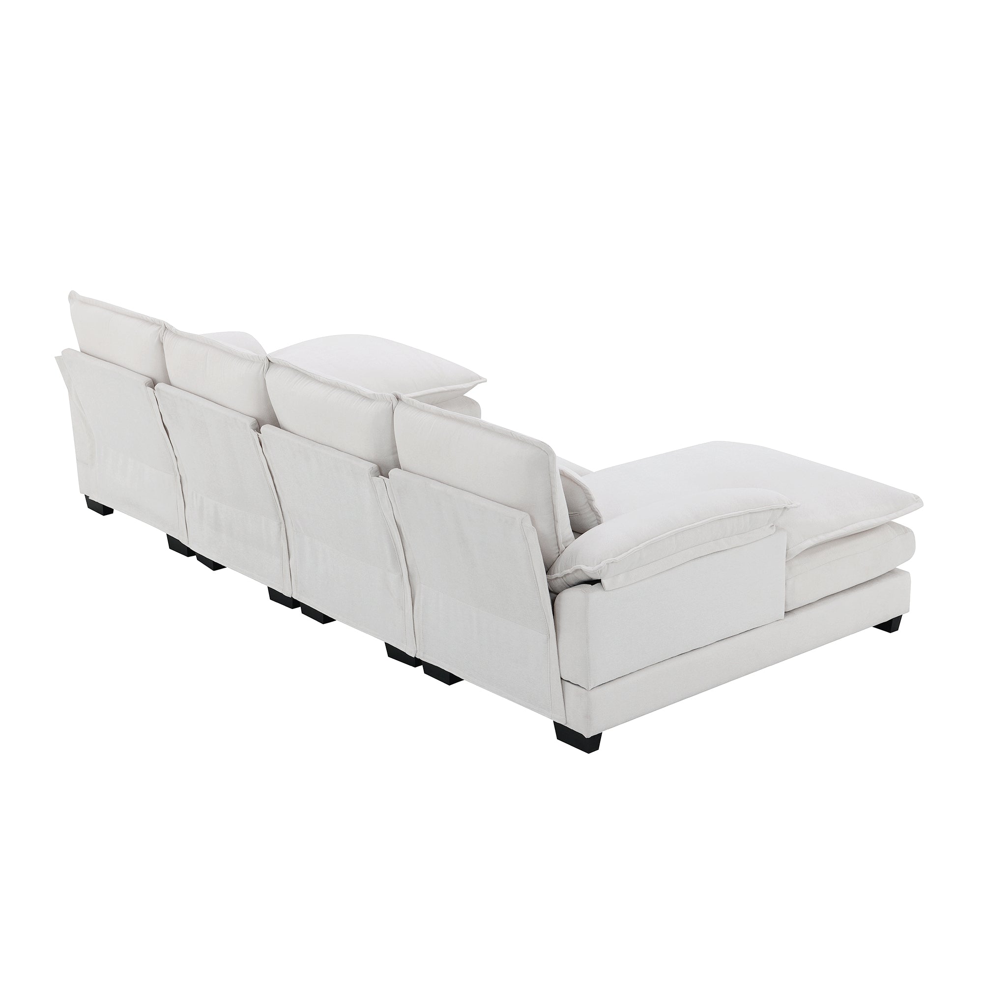 109.8*55.9" Modern U-Shaped Sectional Sofa With Waist Pillows,6-Seat Upholstered Symmetrical Sofa Furniture,Sleeper Sofa