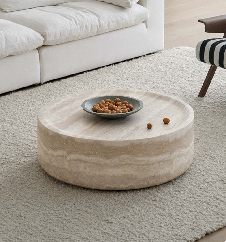Faux MARS Pattern Coffee Tables for Living Room Round Tea Table