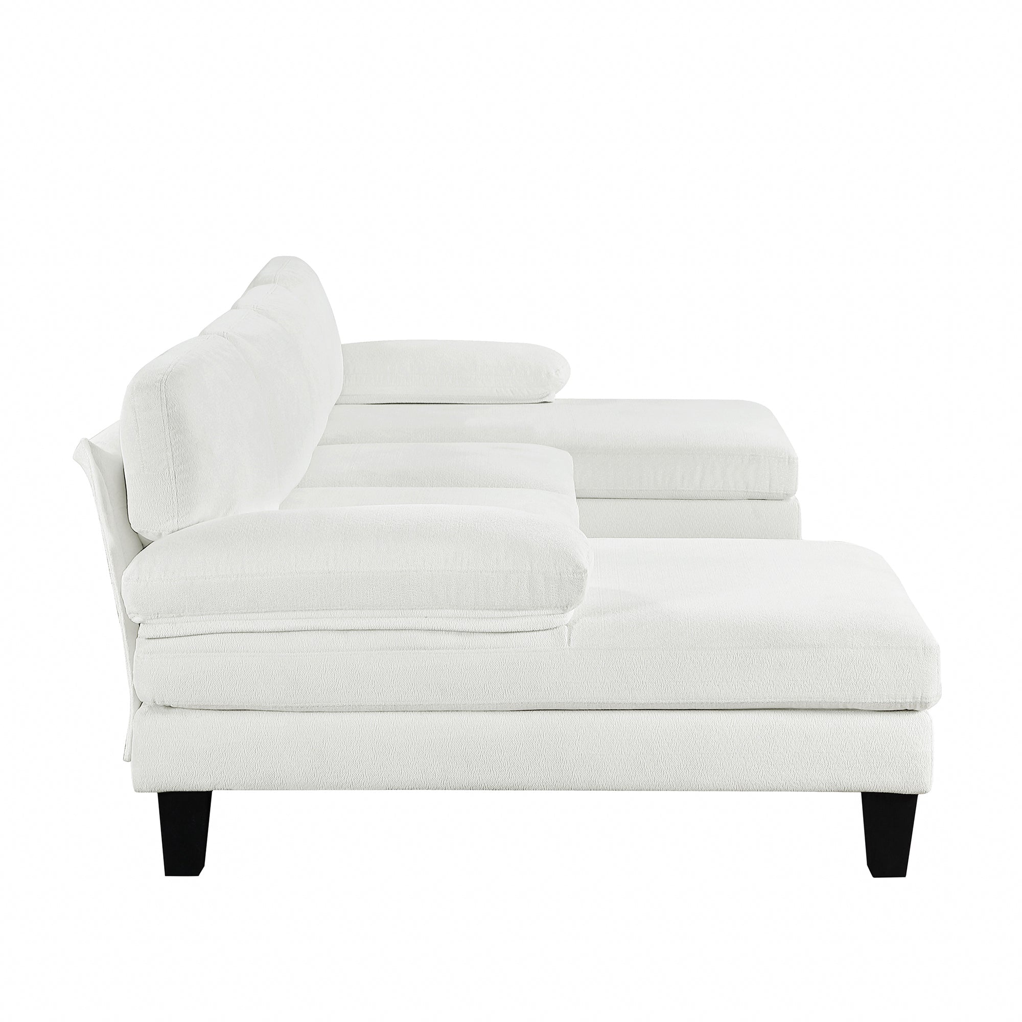 112*56" Granular Velvet Sofa,U-Shaped Couch With Oversized Seat,6-Seat Sofa Bed With Double Chaise,Comfortable and Spaci