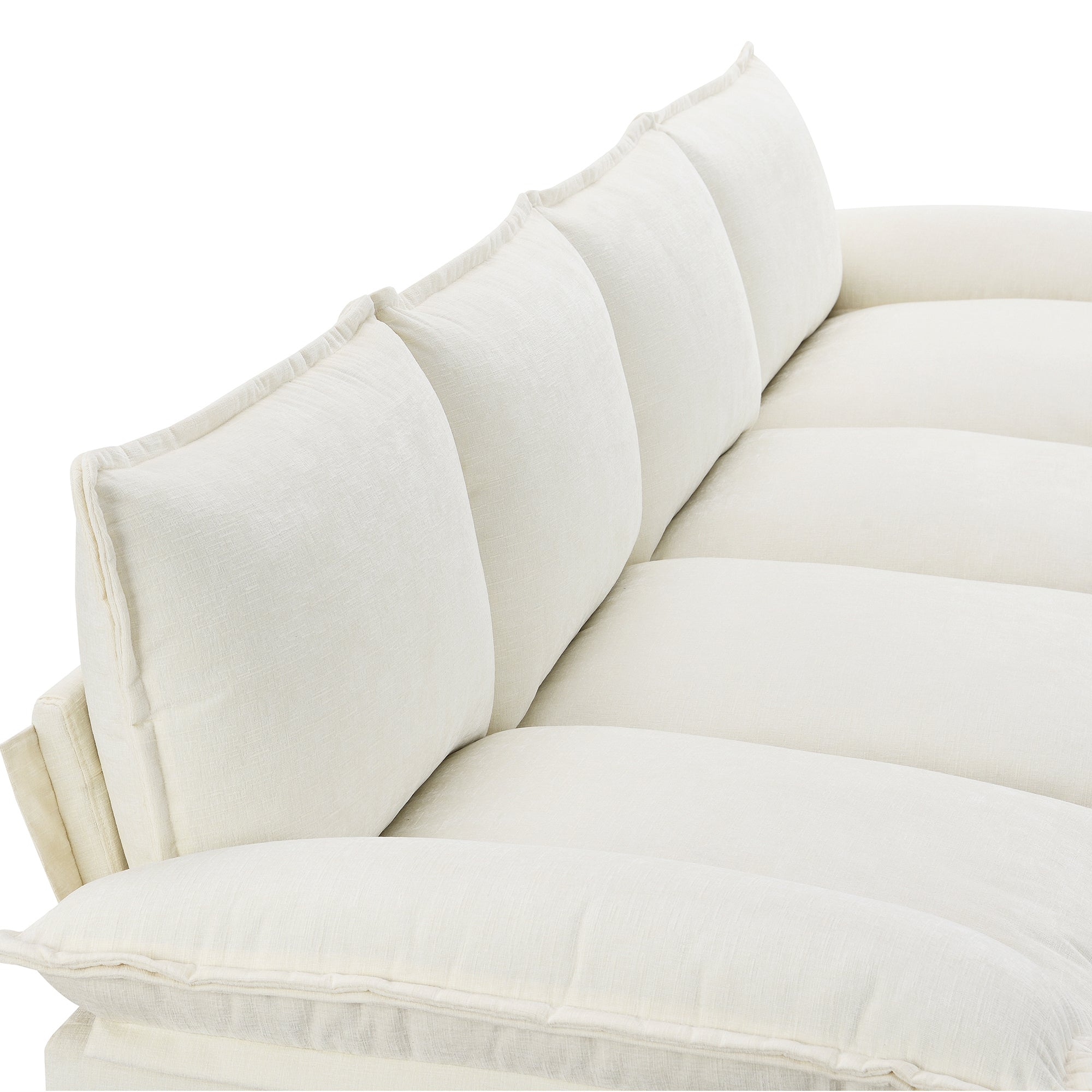 118*55" Modern L-Shaped Chenille Cloud Sofa With Double Seat Cushions,5-Seat Upholstered Indoor Furniture,Sleeper Sofa C
