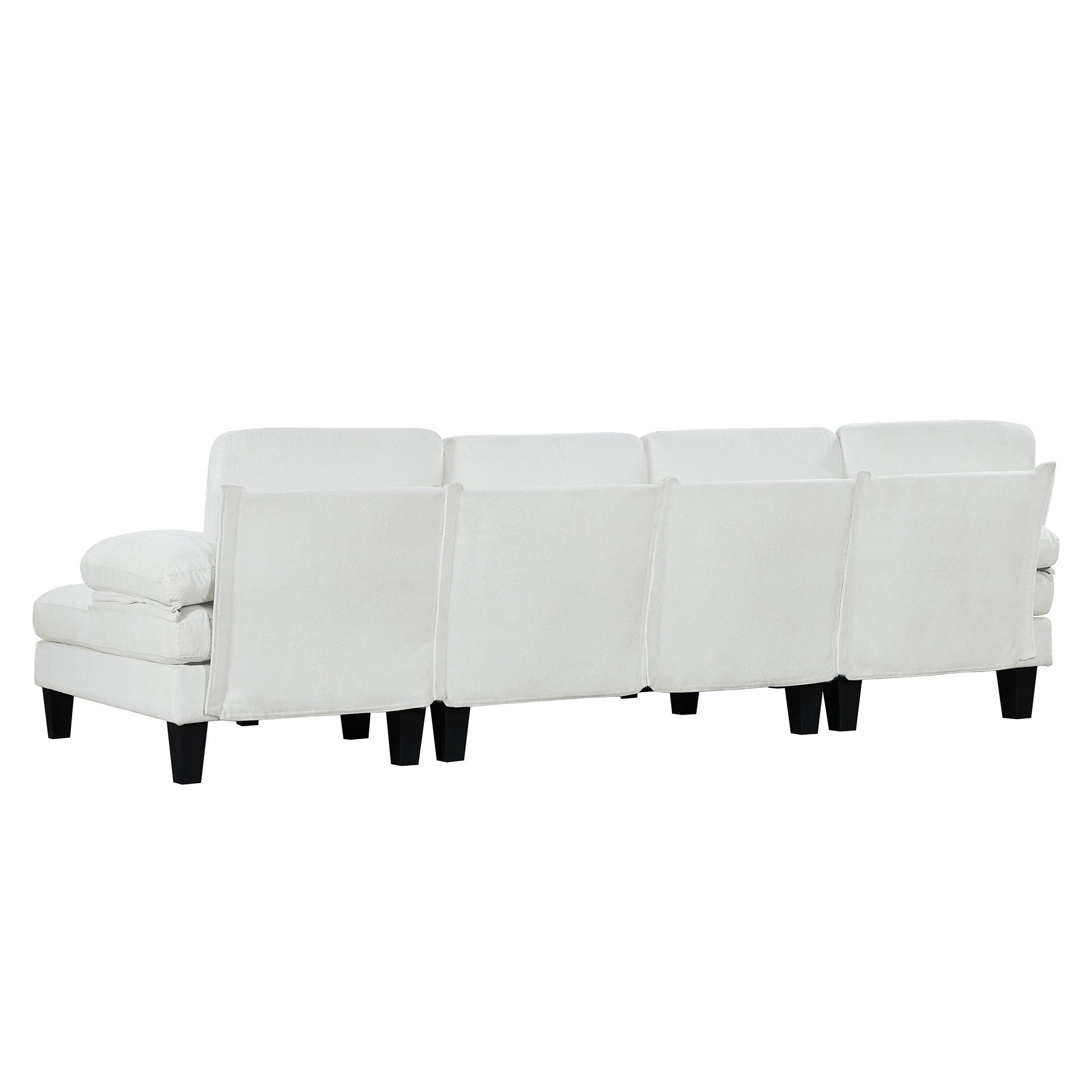 112*56" Granular Velvet Sofa,U-Shaped Couch With Oversized Seat,6-Seat Sofa Bed With Double Chaise,Comfortable and Spaci