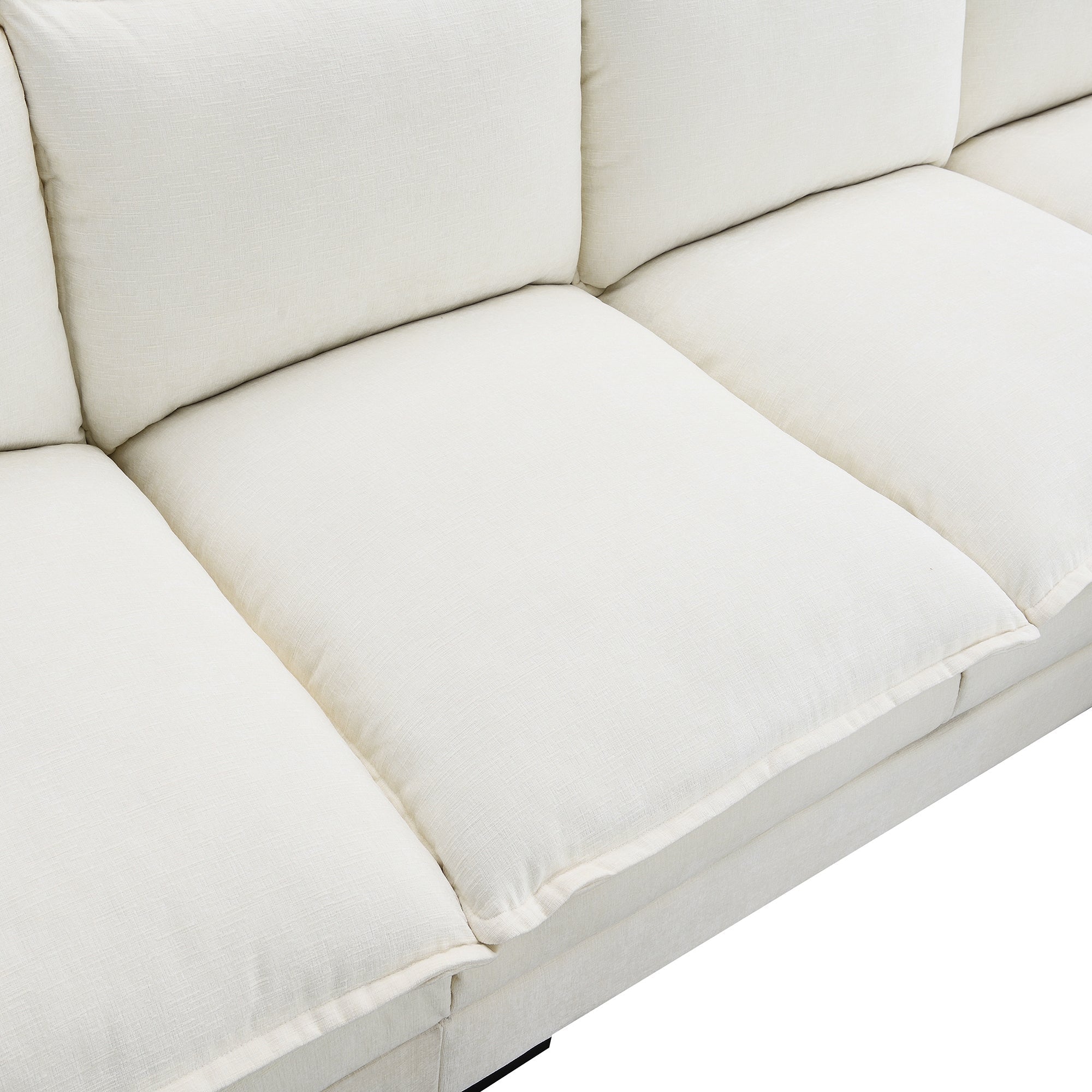 118*55" Modern L-Shaped Chenille Cloud Sofa With Double Seat Cushions,5-Seat Upholstered Indoor Furniture,Sleeper Sofa C
