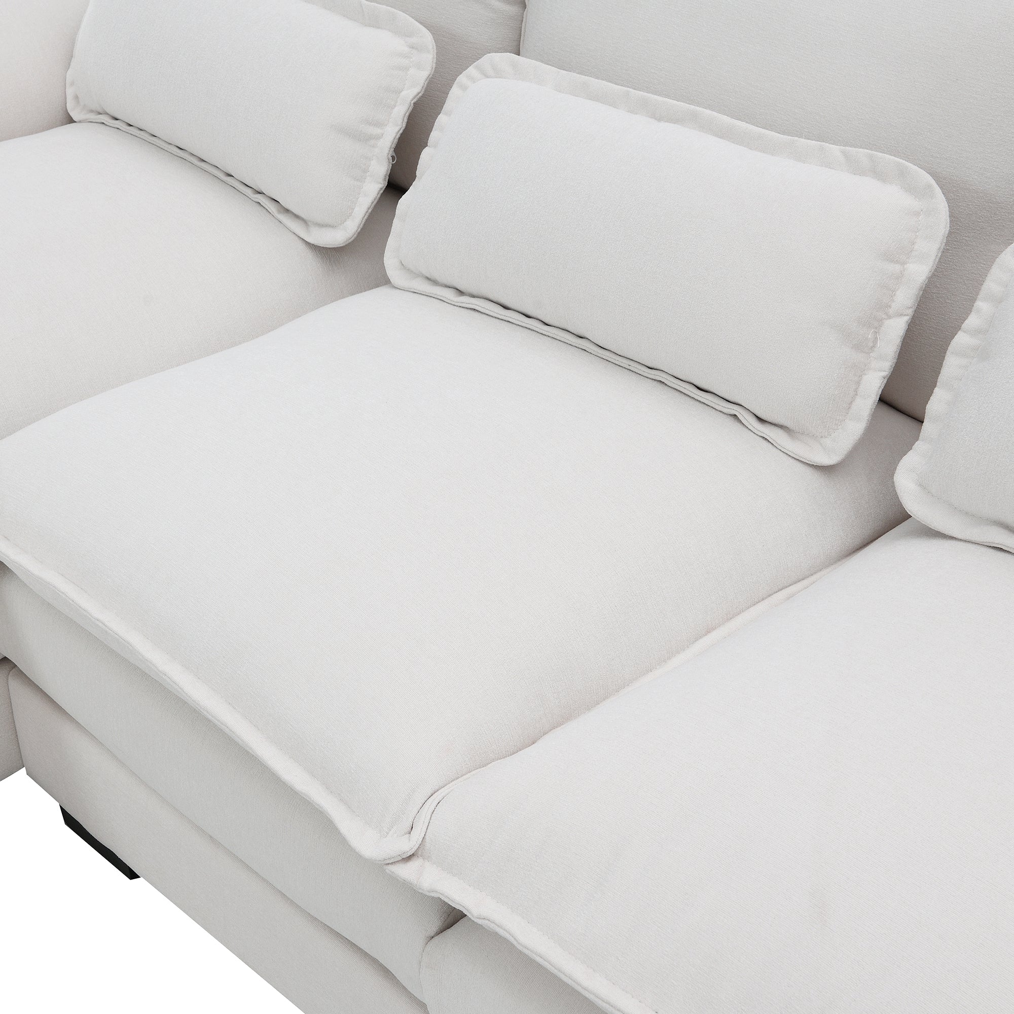 109.8*55.9" Modern U-Shaped Sectional Sofa With Waist Pillows,6-Seat Upholstered Symmetrical Sofa Furniture,Sleeper Sofa