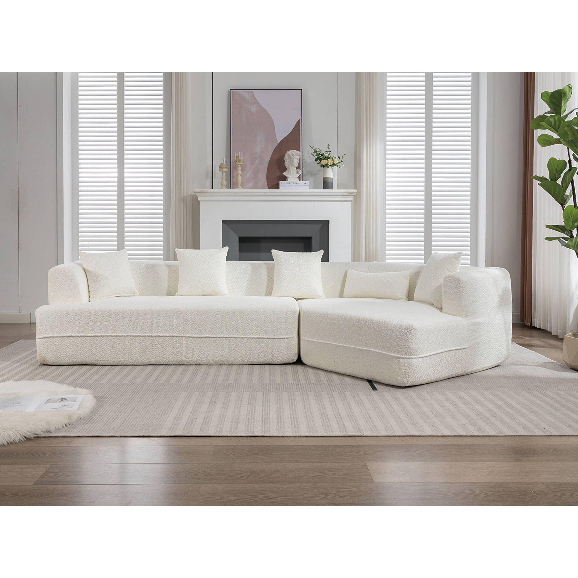 Modular Sofa , Modern Minimalist Style Sofa,  Upholstered ,  Free Combination, Round Fiber Fabric, Anti-Wrinkle Fabric,D