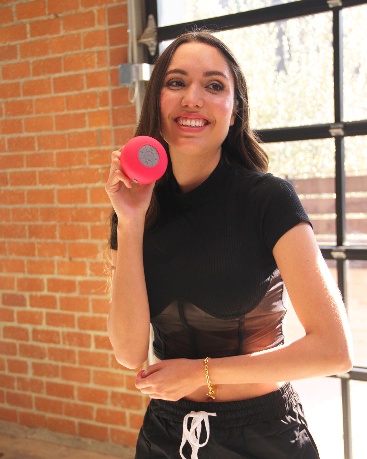 Bluetooth Shower Speaker - Red/Pink.
