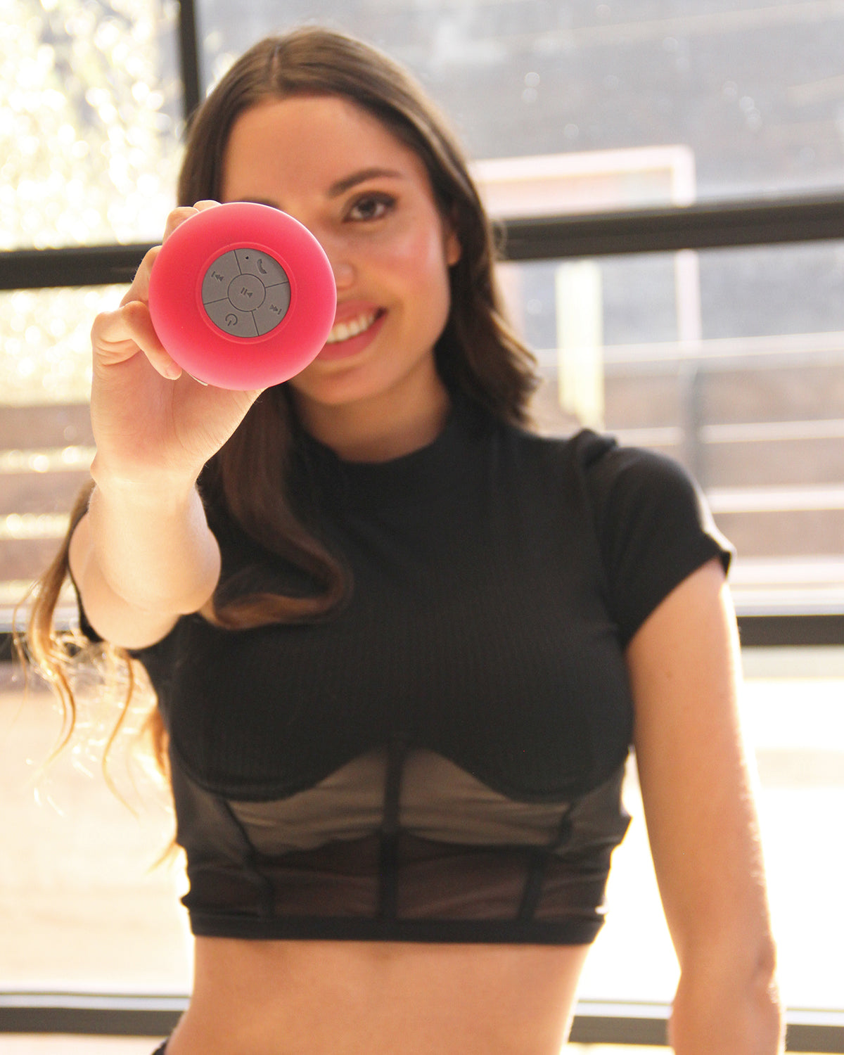 Bluetooth Shower Speaker - Red/Pink.
