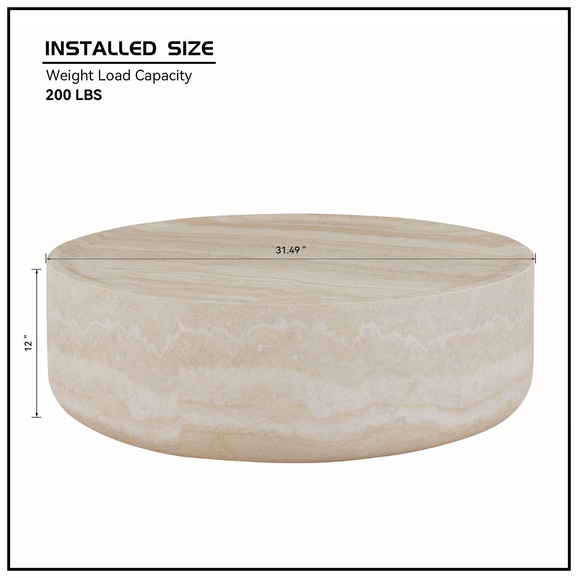 Faux MARS Pattern Coffee Tables for Living Room Round Tea Table