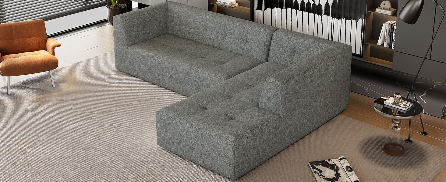 112.2*74" Modular Modular Combination Living Room Sofa Set, Modern Minimalist Sofa, Living Room Upholstered Sofa Bed, Be