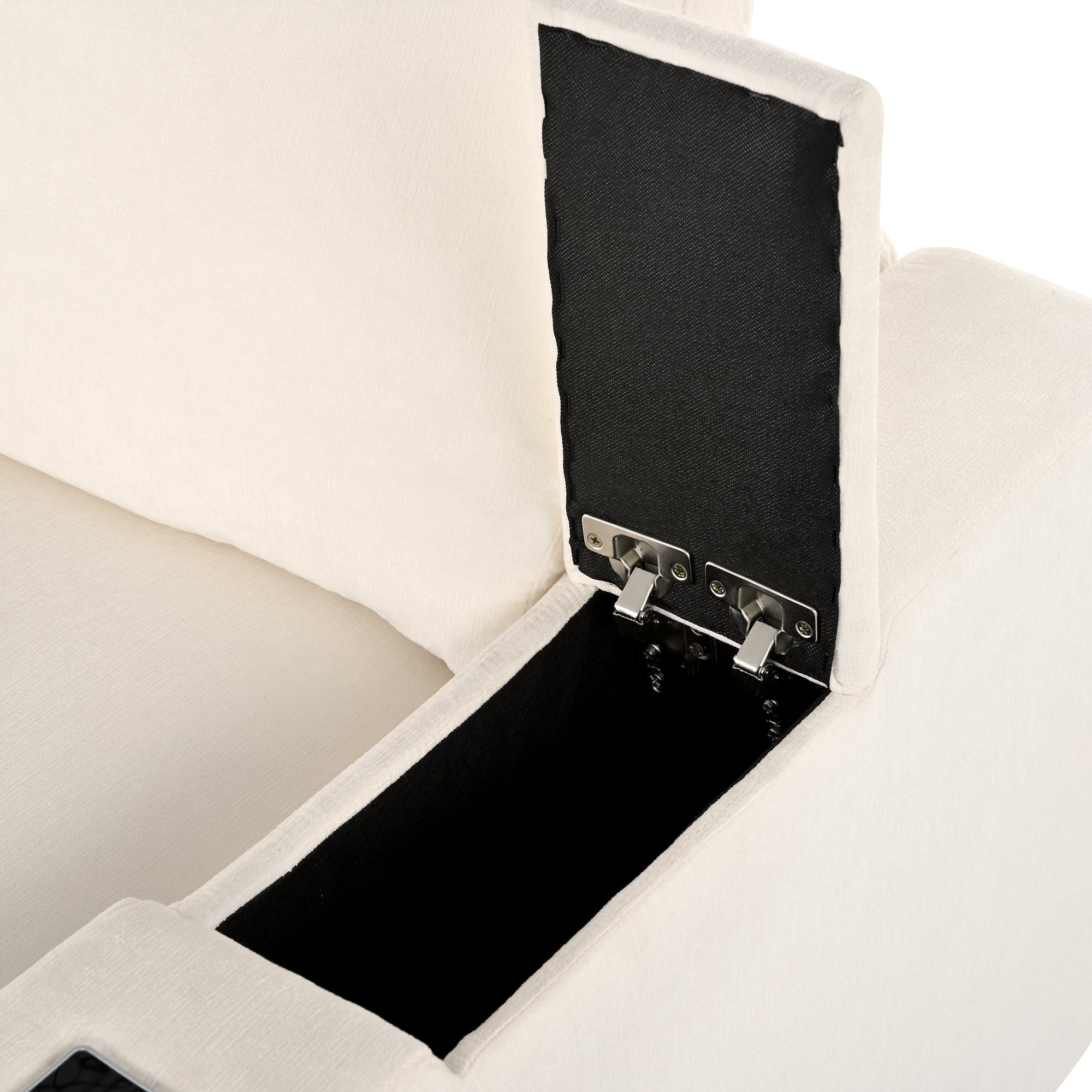 Upholstered Modular Sofa With  With Storage Space, USB Charge Ports,Wireless Charging and Built-In Bluetooth Speaker in