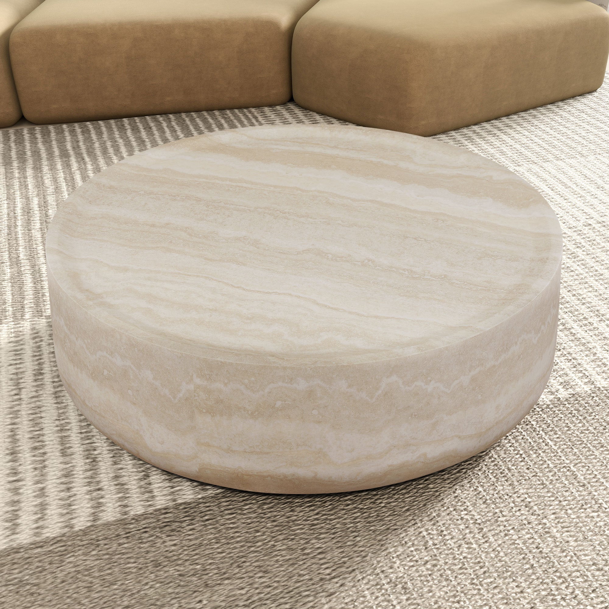 Faux MARS Pattern Coffee Tables for Living Room Round Tea Table