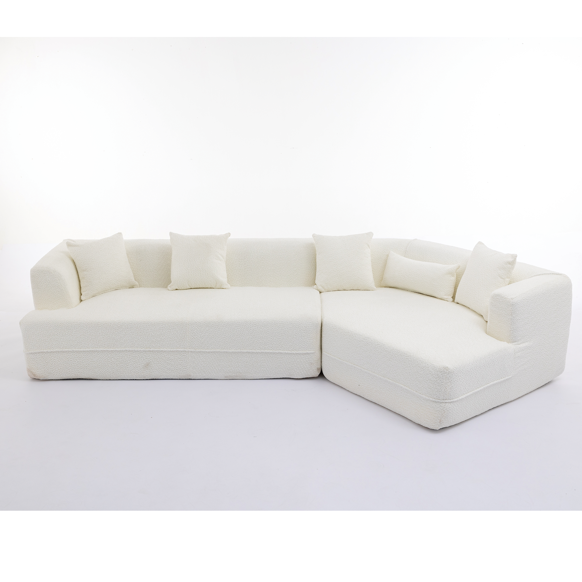 Modular Sofa , Modern Minimalist Style Sofa,  Upholstered ,  Free Combination, Round Fiber Fabric, Anti-Wrinkle Fabric,D
