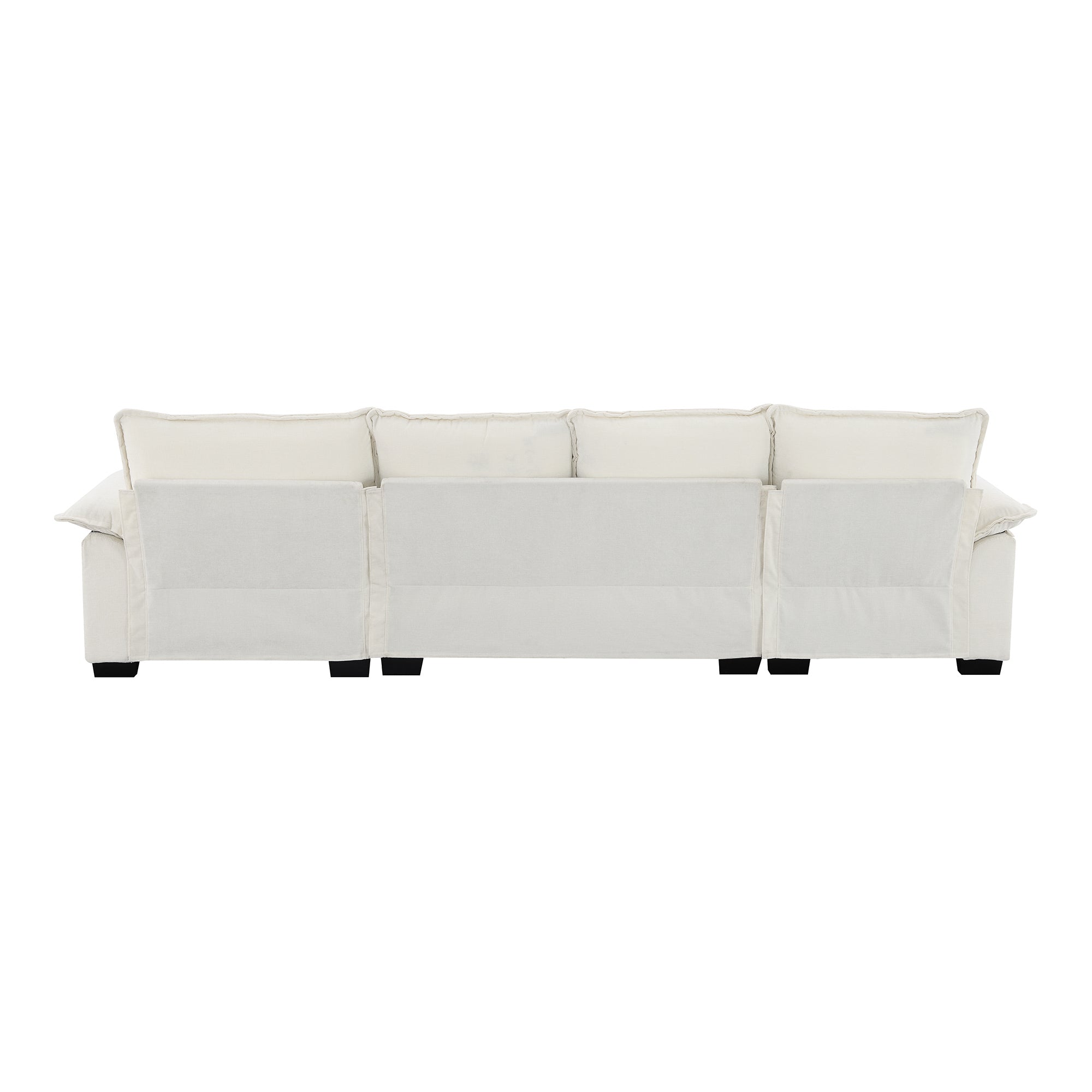 118*55" Modern L-Shaped Chenille Cloud Sofa With Double Seat Cushions,5-Seat Upholstered Indoor Furniture,Sleeper Sofa C