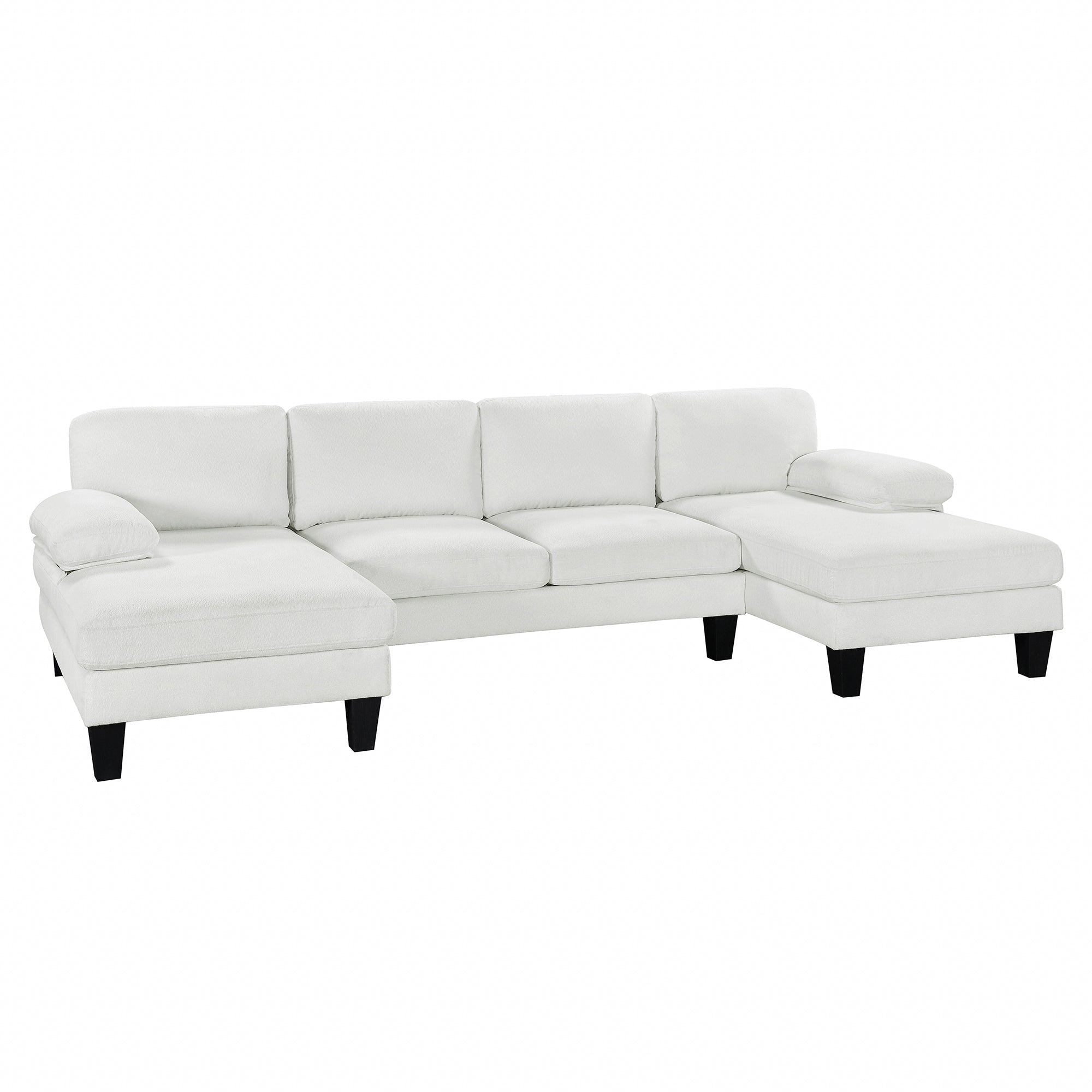112*56" Granular Velvet Sofa,U-Shaped Couch With Oversized Seat,6-Seat Sofa Bed With Double Chaise,Comfortable and Spaci