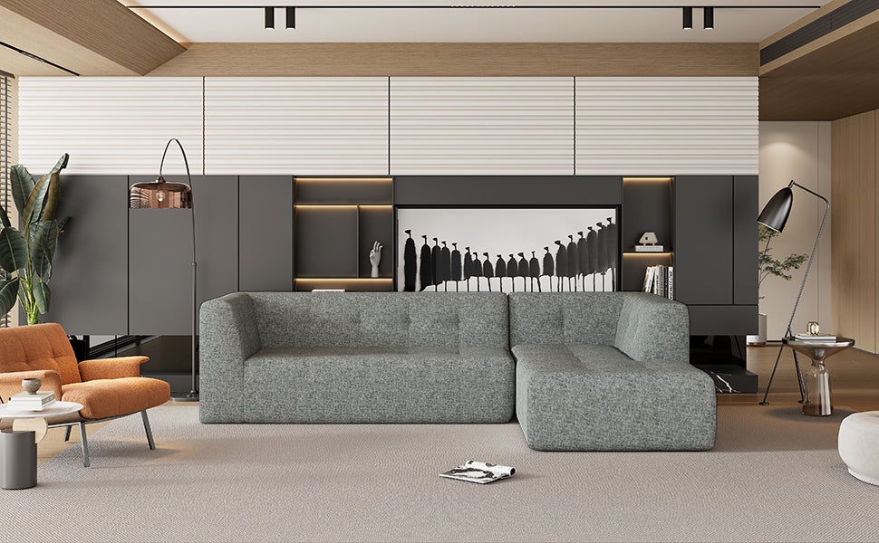 112.2*74" Modular Modular Combination Living Room Sofa Set, Modern Minimalist Sofa, Living Room Upholstered Sofa Bed, Be