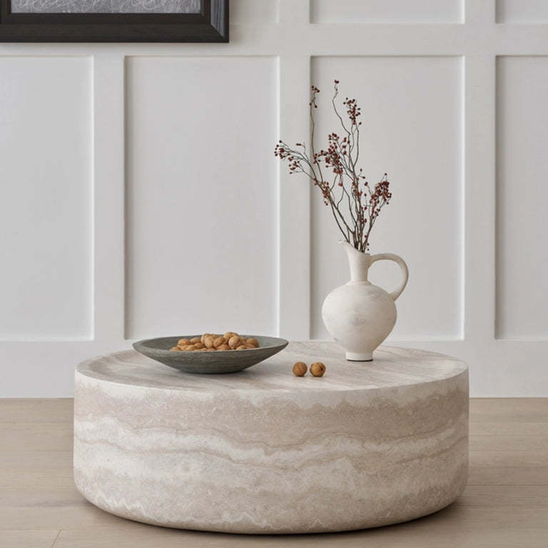 Faux MARS Pattern Coffee Tables for Living Room Round Tea Table