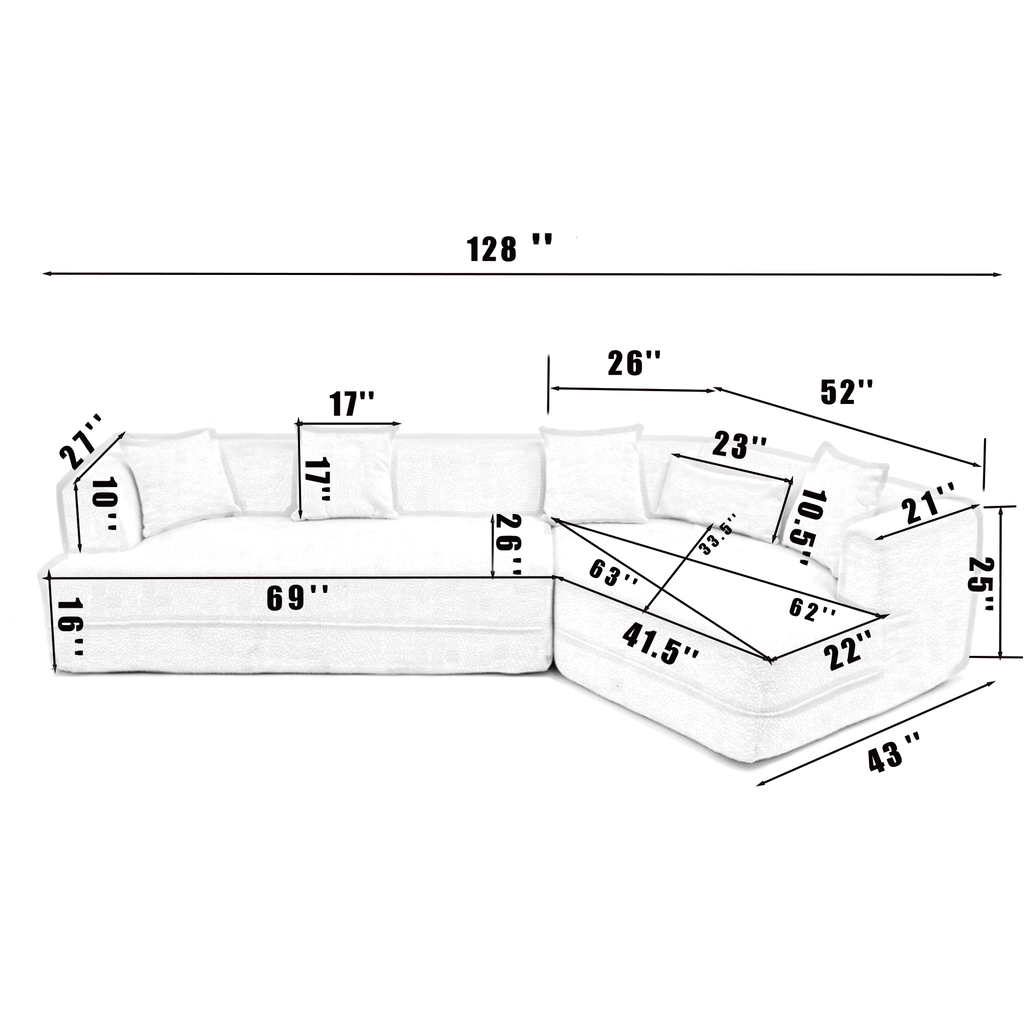 Modular Sofa , Modern Minimalist Style Sofa,  Upholstered ,  Free Combination, Round Fiber Fabric, Anti-Wrinkle Fabric,D