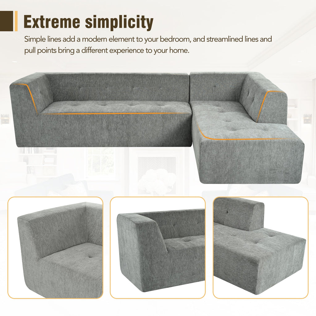 112.2*74" Modular Modular Combination Living Room Sofa Set, Modern Minimalist Sofa, Living Room Upholstered Sofa Bed, Be