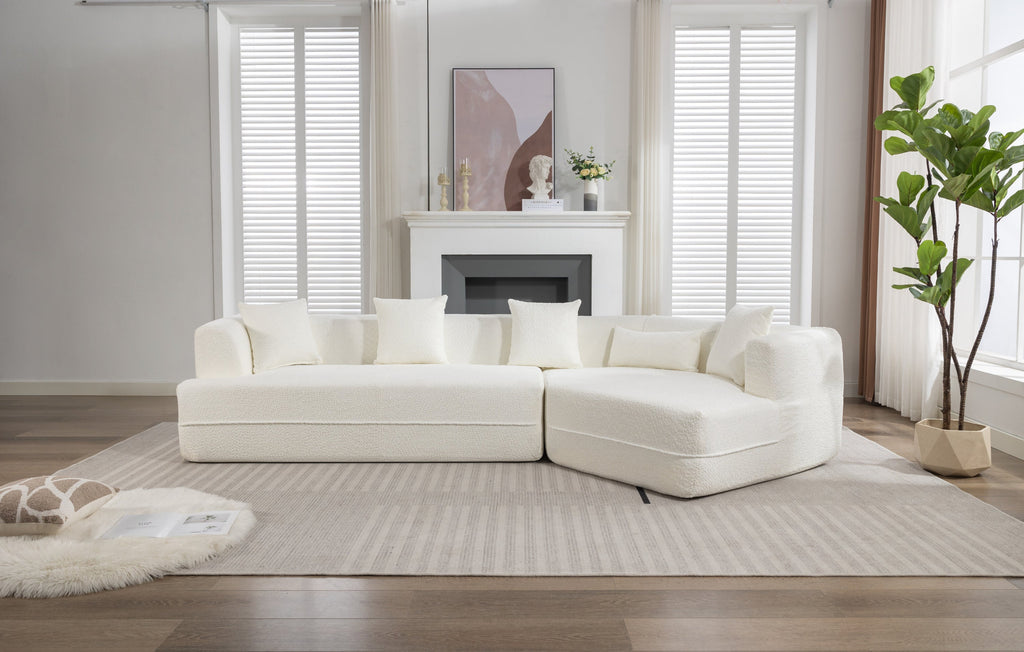 Modular Sofa , Modern Minimalist Style Sofa,  Upholstered ,  Free Combination, Round Fiber Fabric, Anti-Wrinkle Fabric,D