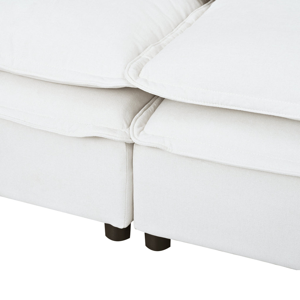 Double-Layer Cushion Modern Large U-Shaped Modular Sofa, Freely Combinable 6-Seater With Storage Function, Convertible T