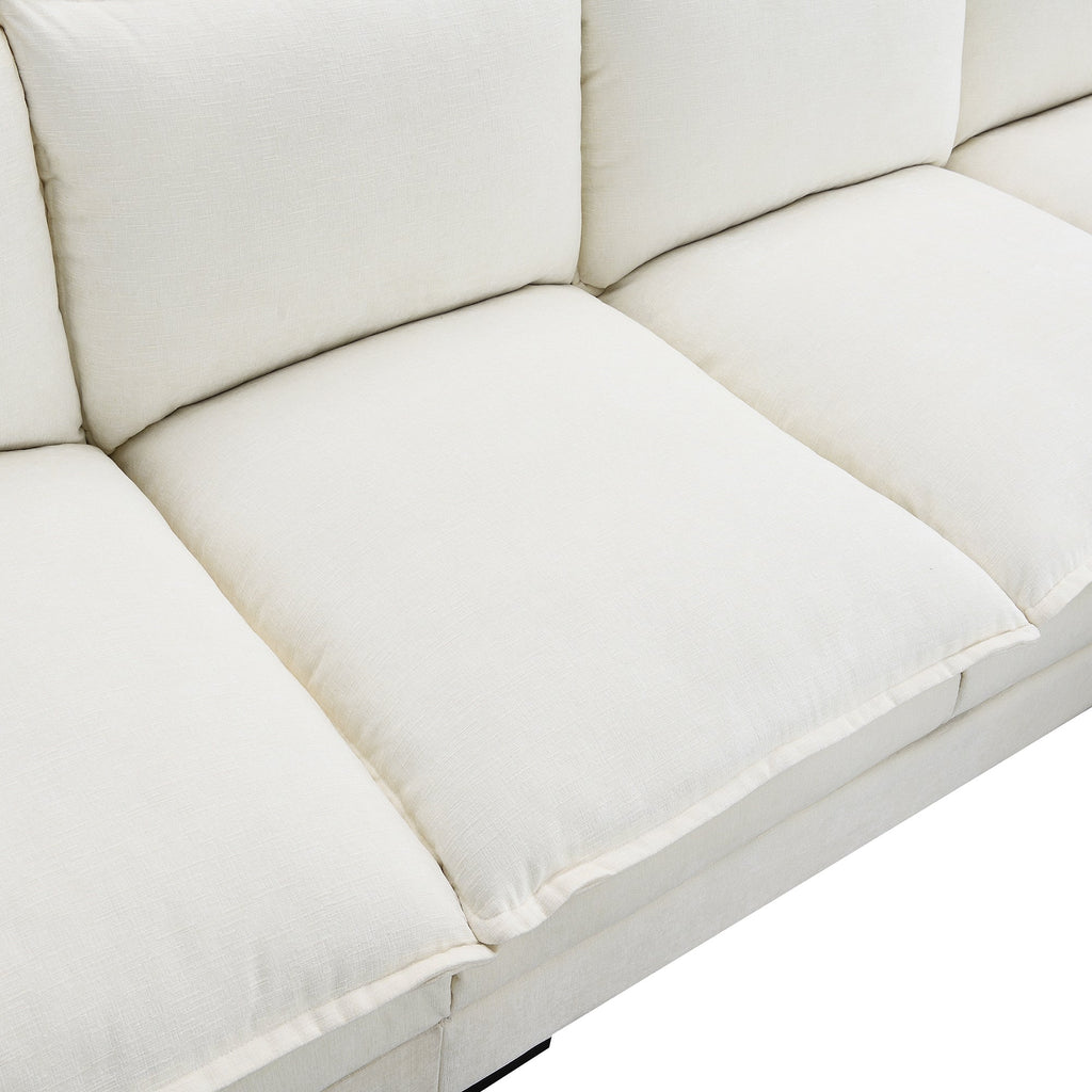 118*55" Modern L-Shaped Chenille Cloud Sofa With Double Seat Cushions,5-Seat Upholstered Indoor Furniture,Sleeper Sofa C