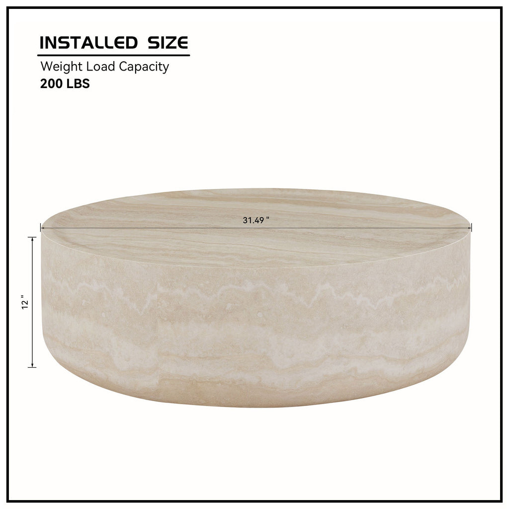 Faux MARS Pattern Coffee Tables for Living Room Round Tea Table