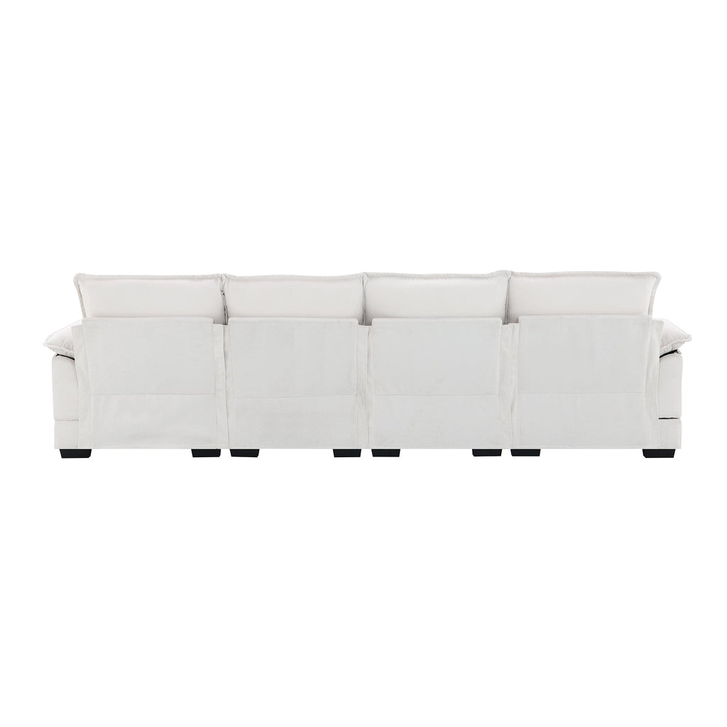 109.8*55.9" Modern U-Shaped Sectional Sofa With Waist Pillows,6-Seat Upholstered Symmetrical Sofa Furniture,Sleeper Sofa