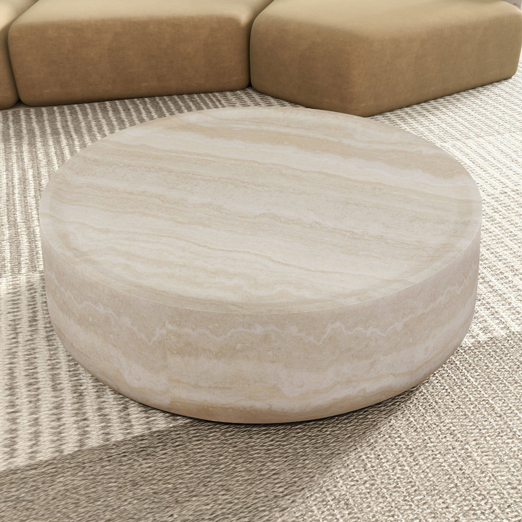 Faux MARS Pattern Coffee Tables for Living Room Round Tea Table