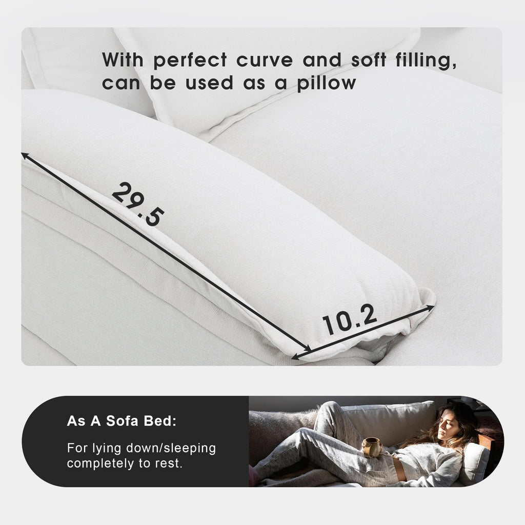 109.8*55.9" Modern U-Shaped Sectional Sofa With Waist Pillows,6-Seat Upholstered Symmetrical Sofa Furniture,Sleeper Sofa